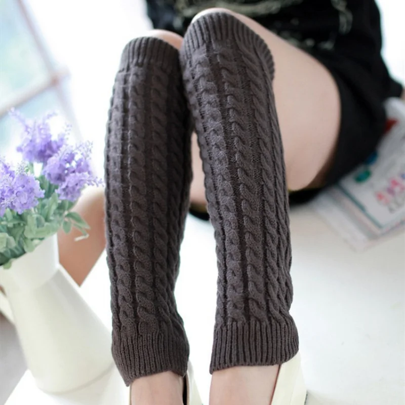 

Fashion Ladies Winter Warm Long Socks High Knee Knitted Socks Leg Warmers For Women Crochet Socks Warm Leggings Boot Cuffs Cover