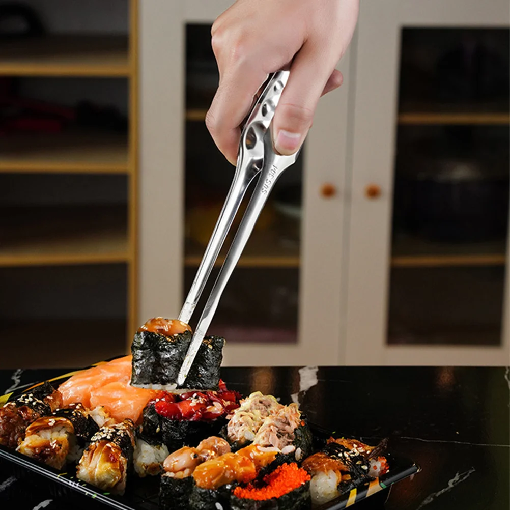 

2Pcs Stainless Bbq Tongs Long Handle Multi-Function Cooking Clips Heat Resistant Convenient Food Grill Accessory for Kitchen