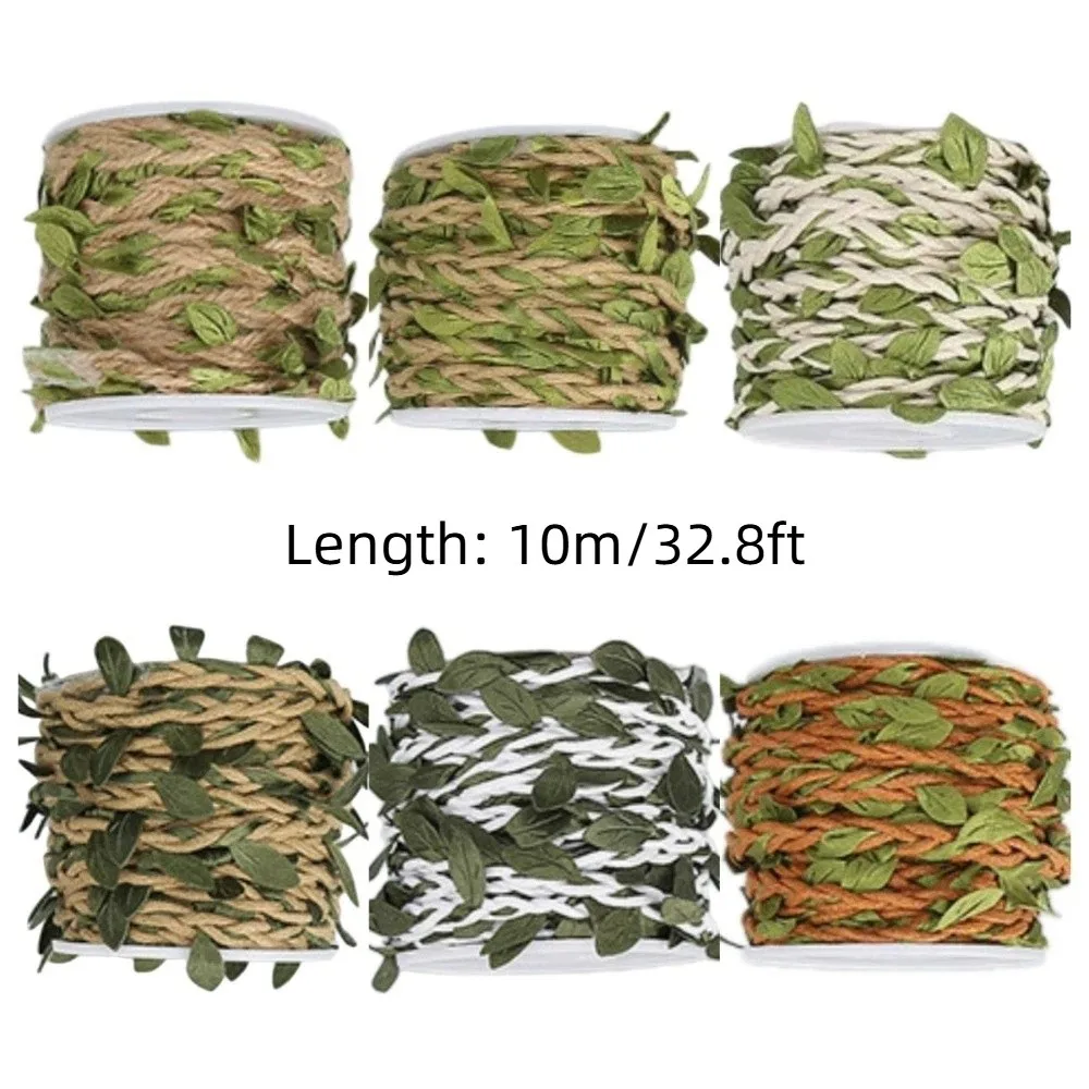 Imagen 7: Cuerda de Yute de 10M/Rollo, Estilo Boho, Simulación de Vid Natural, Cinta de Hojas Artificiales, para Manualidades Vintage, Fabricación de Coronas