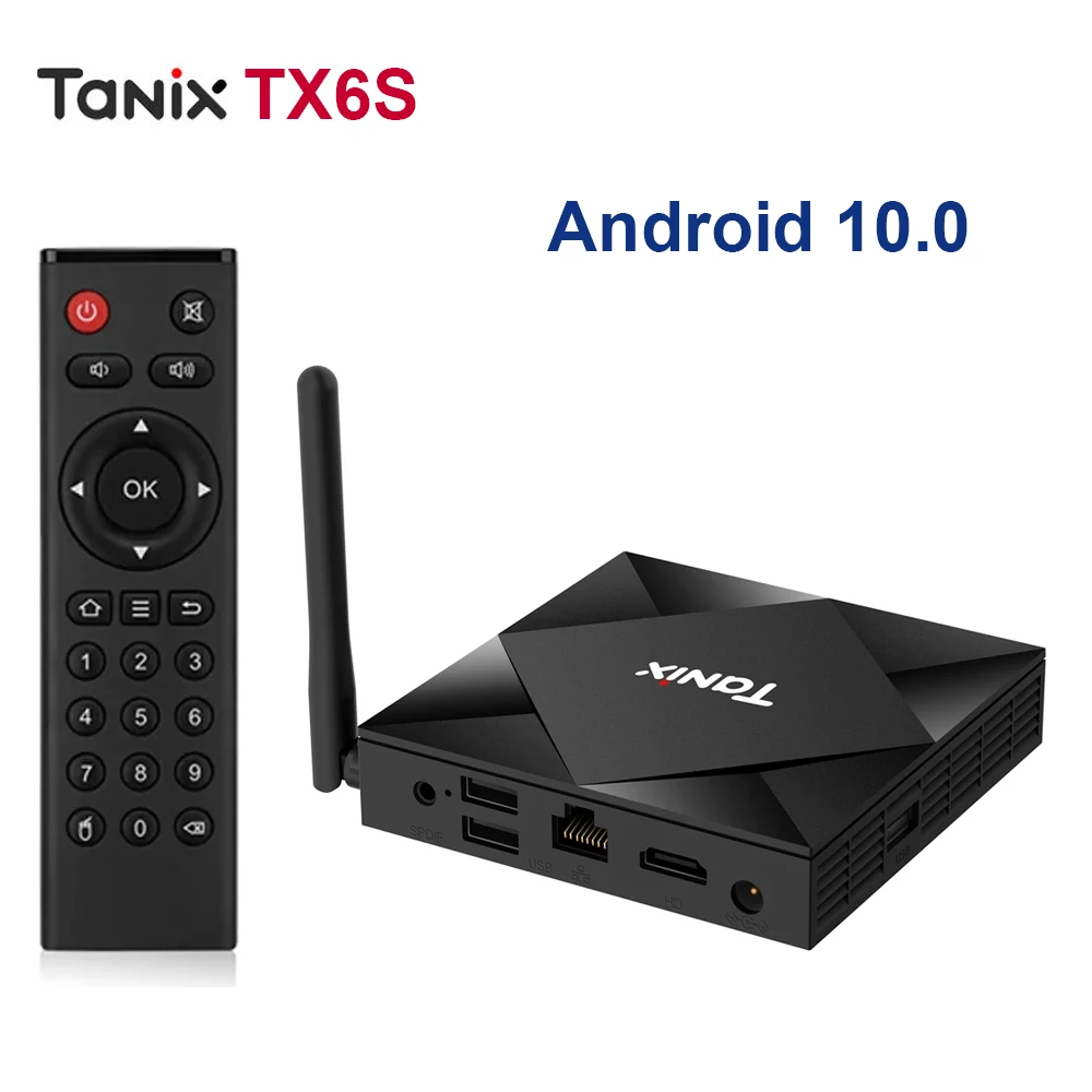 

ТВ-приставка Tanix TX6S на Android 10.0 с чипом Allwinner H616, двухдиапазонным Wi-Fi 2.4 и 5.8 ГГц, поддержкой 8K HD, медиаплеер