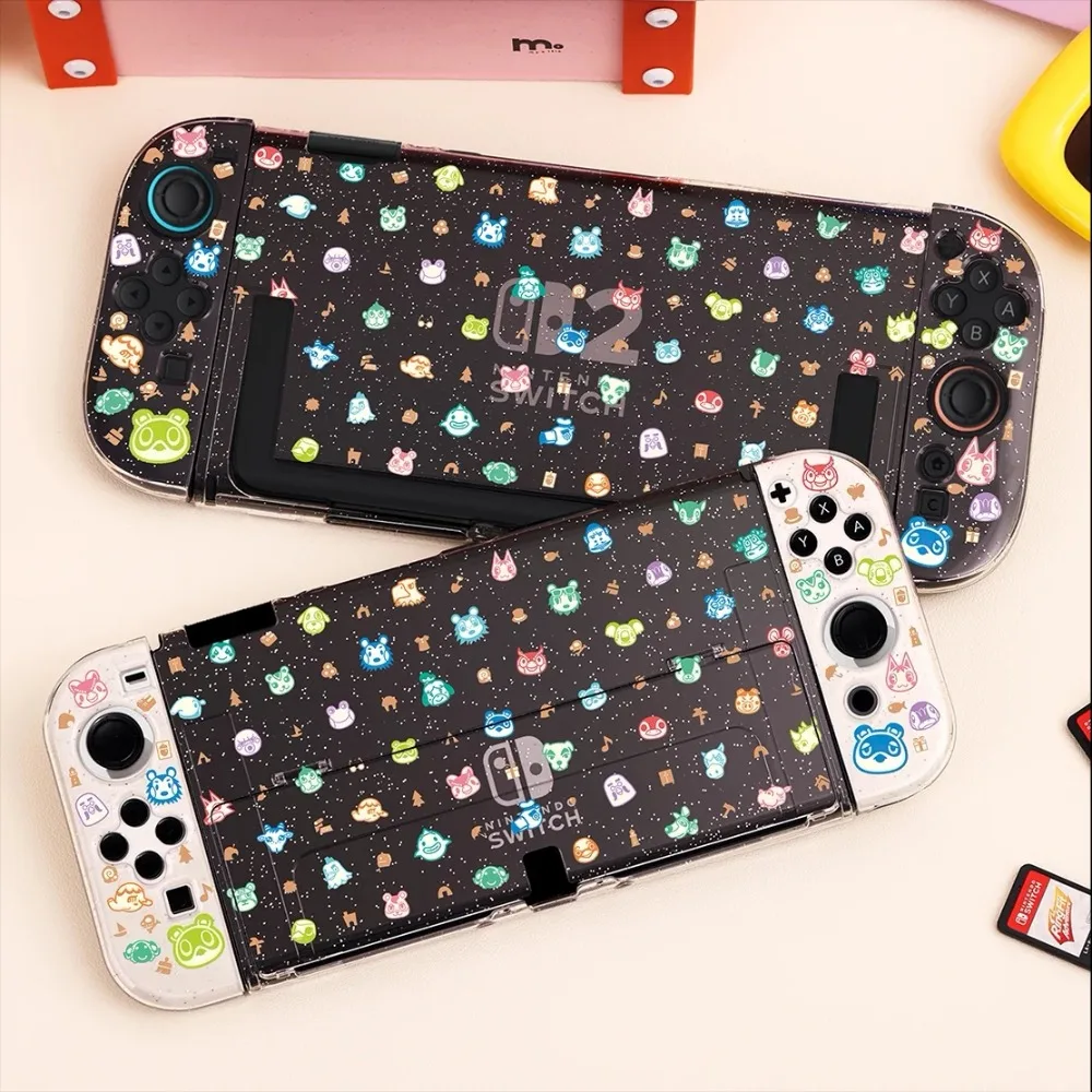 Anime Cartoon Glitter Switch Split Case for Nintendo NS2 OLED Console Cute Joy-Con Controller Covers Dock Cover Accessories