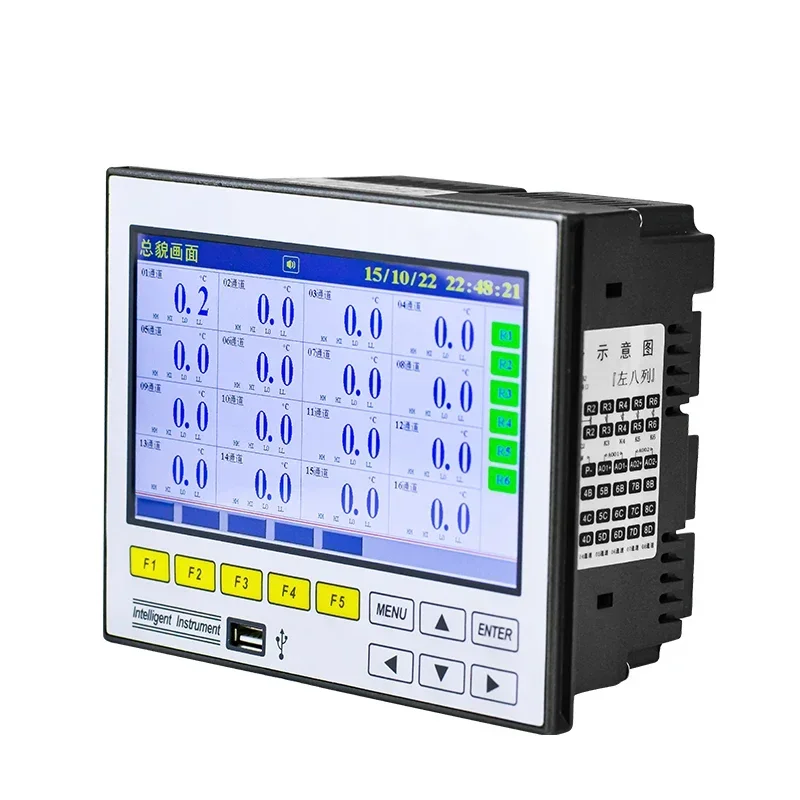 16 قناة مسجل بيانات درجة الحرارة بدون ورق لقياس ضغط الرطوبة