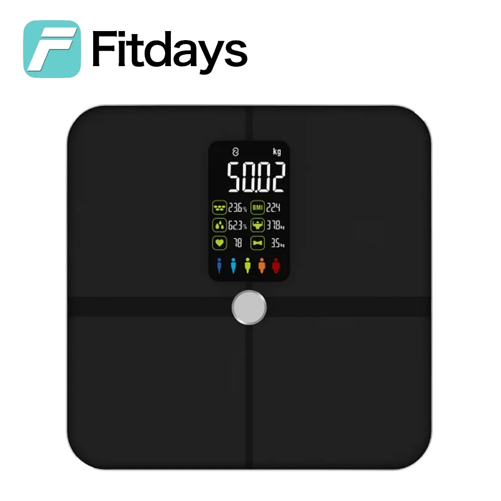 Fitdays Digital Body Weight Scales Smart Body Fat Scale, Detect 14 Core Body Data Home Bathroom Scales, Fitness Scale 