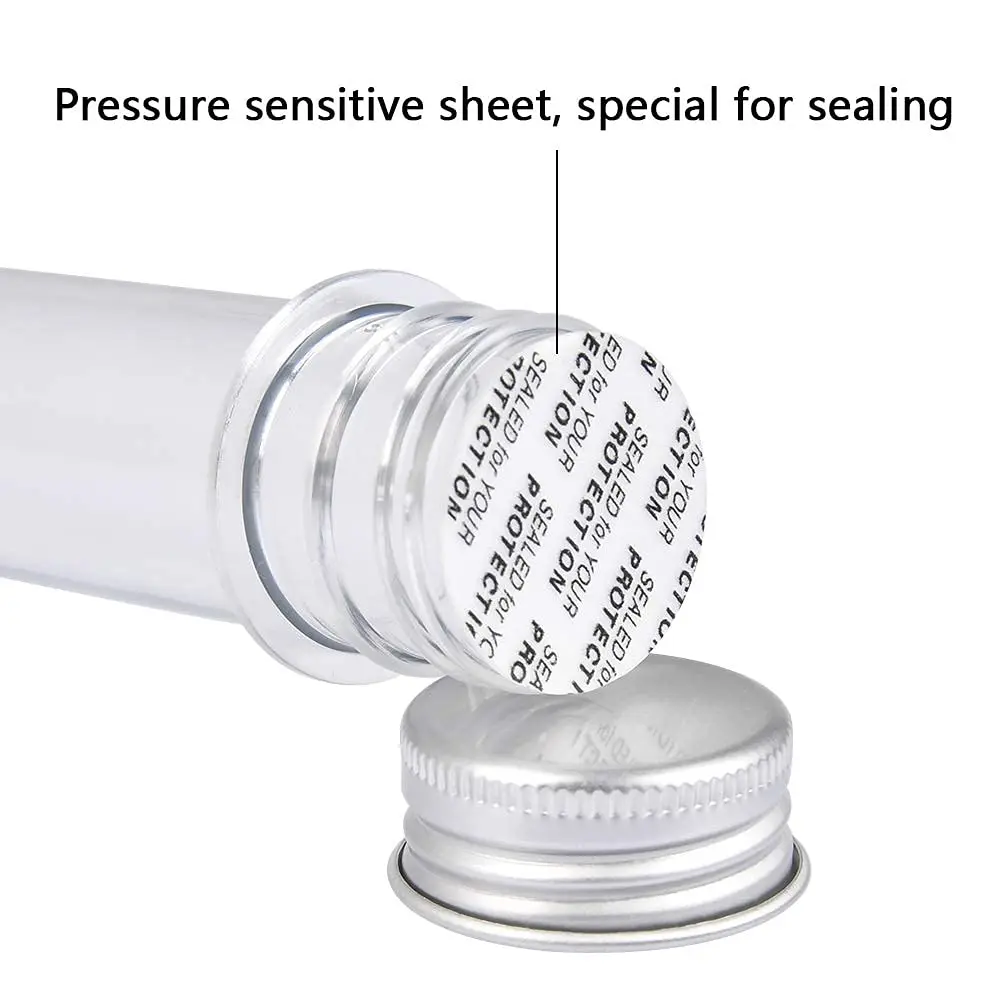 A44I-30 PCS 40ML Plastic Test Tubes With Screw Caps Reusable Transparent Container Tubes Transparent Test Tube
