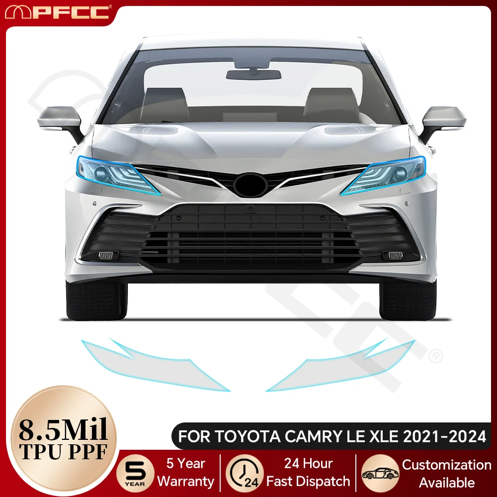 

For Toyota Camry LE XLE 2021-2024 Car Headlight Rearview Film TPU Paint Protection Film Pre-cut PPF Bra Anti-scratch Clear Kit