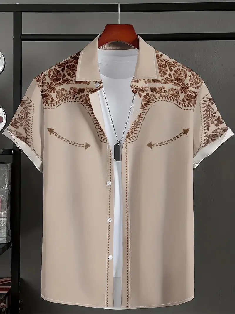 Hawaiian Shirt Summer Crisp Simple Everyday Men's And Women's Lapel Button-down Top Oversized Cool Casual Cloting