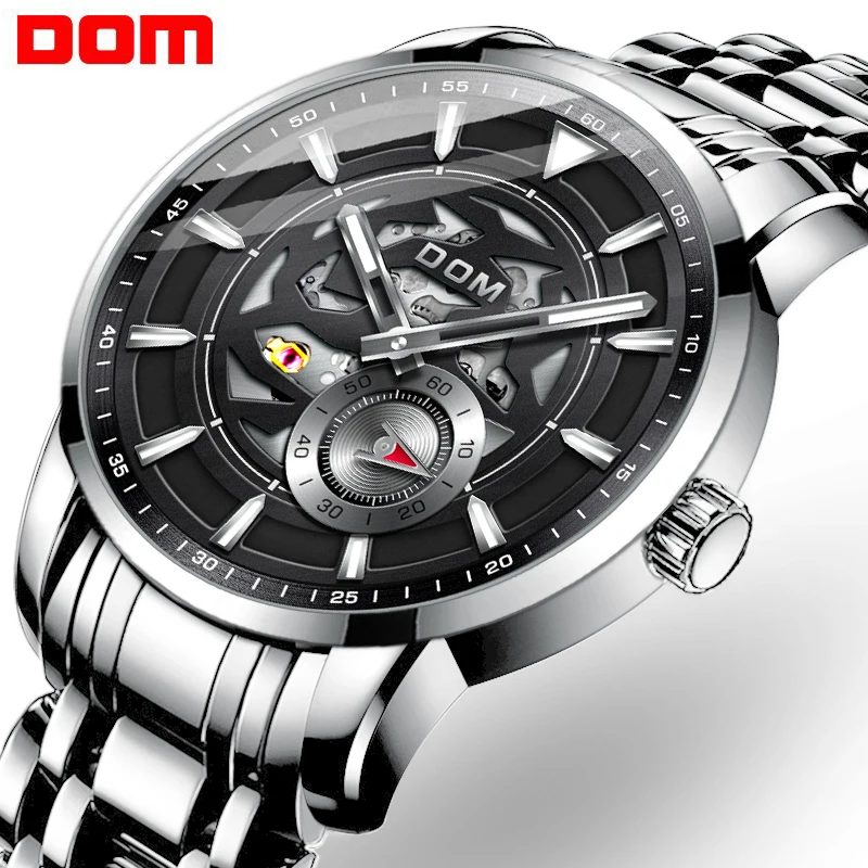 Dom Nieuwe Mechanische Horloge Mannen Sport Horloges Rvs Klassieke Klok Mannelijke Waterdichte Relogio Masculino M-1308D