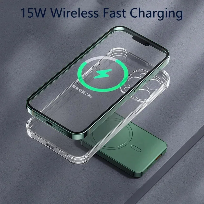 30000mAh Power Bank Wireless Charger Magnetic Digital Display Fast Charging Thin And Portable External Battery Free Shiping