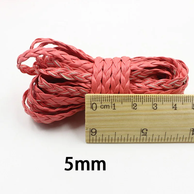 5 Meter bunte PU-Lederarmband-Accessoires, 5 mm flache Lederschnur, Seil für DIY-Halsketten- und Armbandherstellung – Detail 4