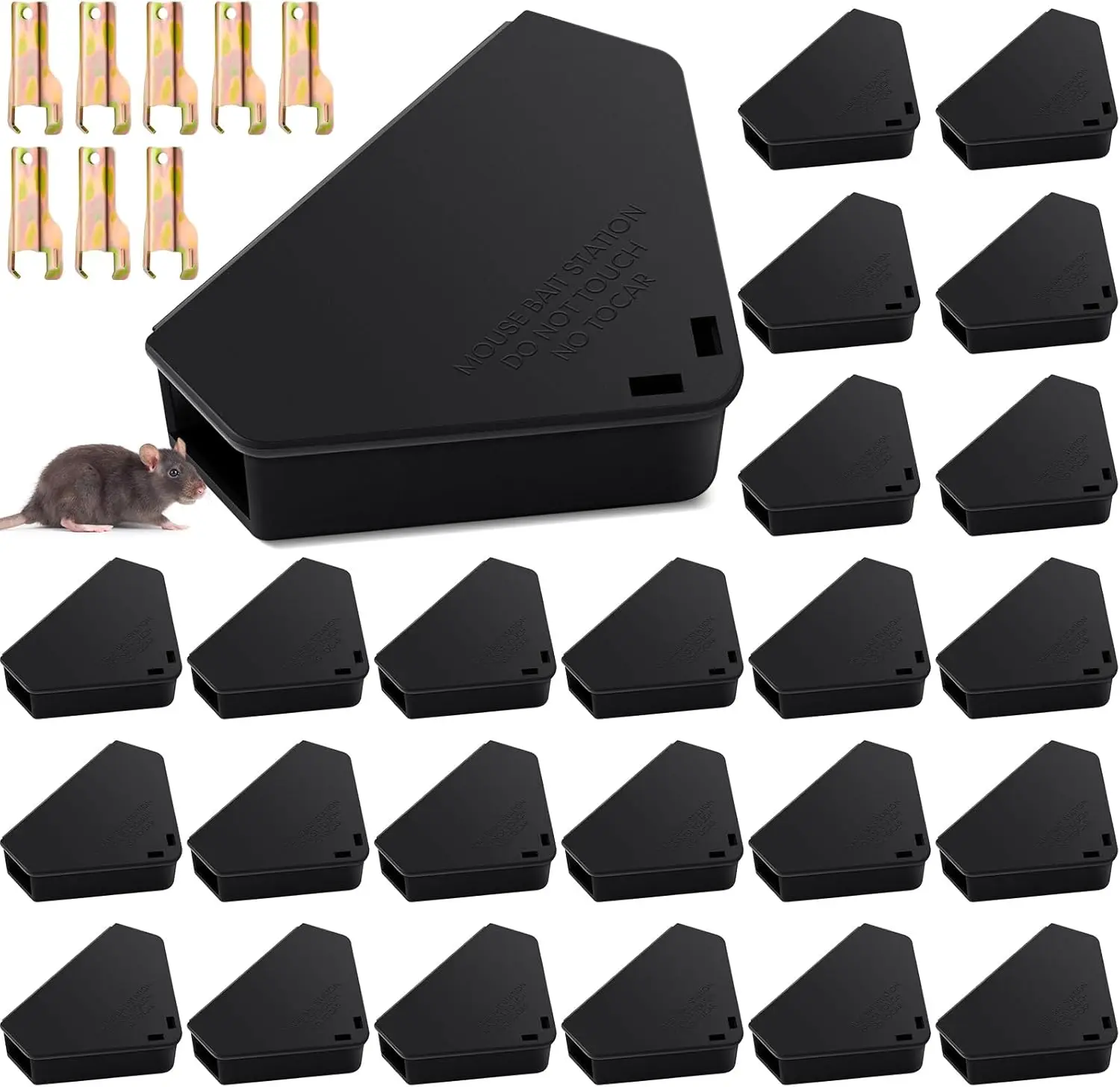 

24 Pcs Reusable Rodent Trap Box, Safe Indoor & Outdoor Mouse Station for Small Mice