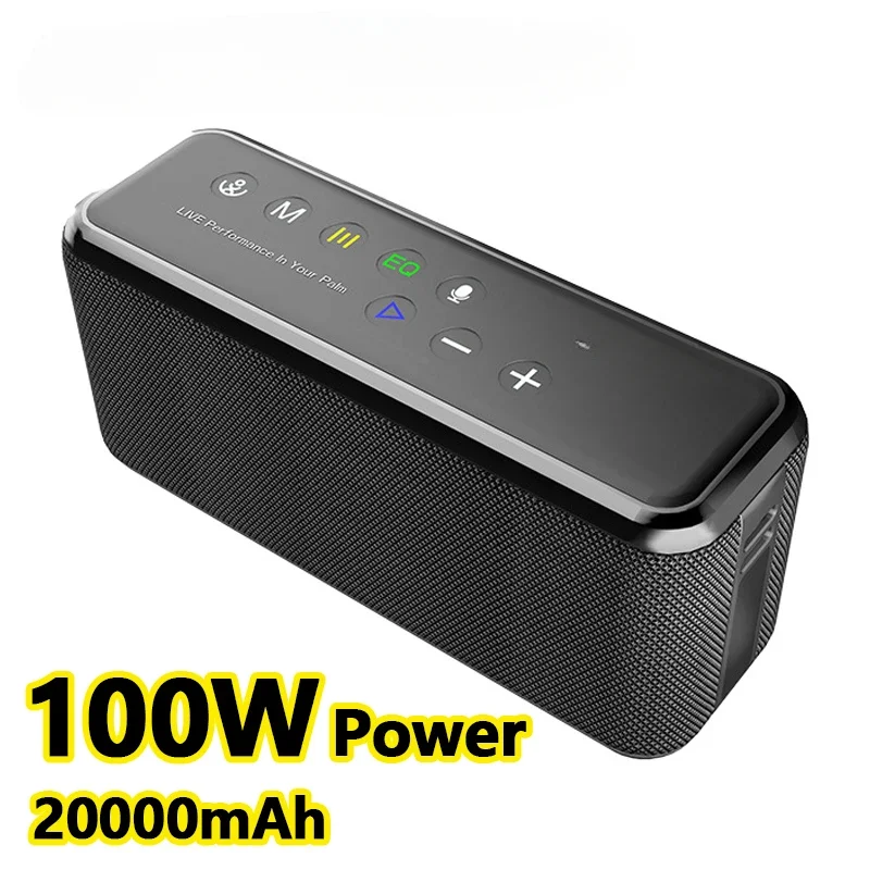 1Max 100W Portable Wireless Fabric Speaker TWS Subwoofer Built-in 20000mAh Battery with Four-core Power Bank Function