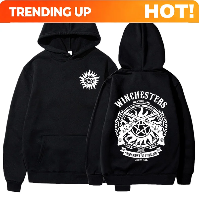 Customization NEW Supernatural Printed Hoodie Women Men Fashion Autumn Winter Warm Sweatshirt Hip Hop Harajuku Streetwear Long S