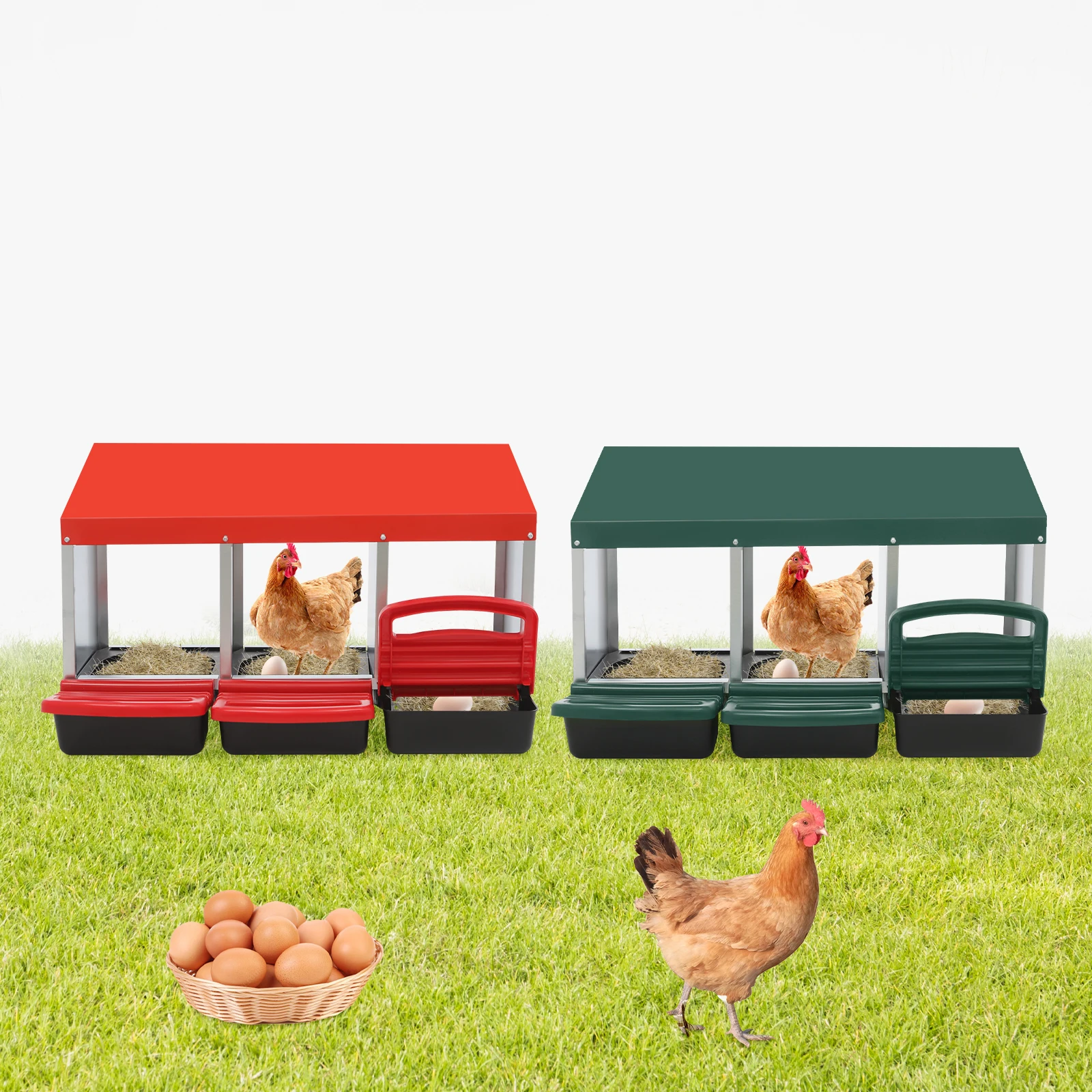 صندوق تعشيش حظيرة الدجاج صندوق تعشيش الدجاج PP صندوق وضع بيض الدجاج للدجاج والبط والدواجن مريح واسع وسهل التنظيف