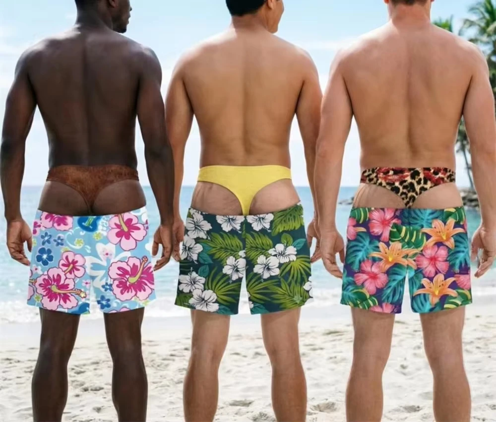 Fashion 3D Print Funny Fake Buttock Design Swim Trunks Men Hawaii Vacation Beach Party Shorts Summer Quick Dry Shorts Gift Moto