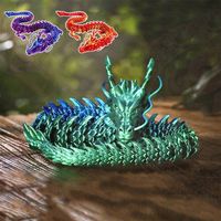 3D Printing Chinese Loong Flexible Shenlong Articulated Dragon Handicrafts Home Decoration Ornaments Figurines Statue Gifts