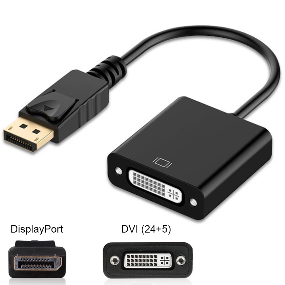1080P DisplayPort to DVI Adapter Converter DP Male to Famale DVI Cable For PC Laptop to Projector Displayer HDTV