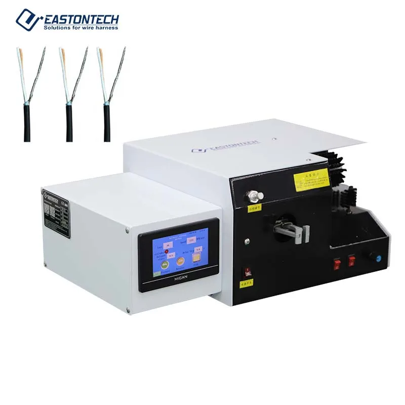 Semi-automatic Electronic Eastontech EW-1015-1 Wire Cable Shield Braid Brushing Twisting Machine Foot Pedal 40W Power 1-8mm 22kg