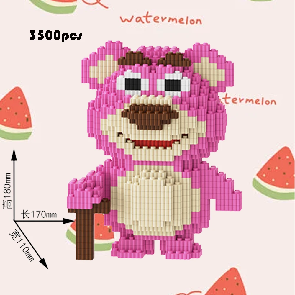 

Pink Bear Block Puzzle Toys DIY Small Particle Puzzle 3D Desktop Decoration Boys Girls Birthday Gift Decoration