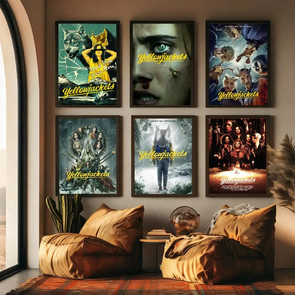 Movie Y-Yellowjackets Poster Sticky Wall Art Printing Waterproof Home Living Bed Room Aesthetic Decor