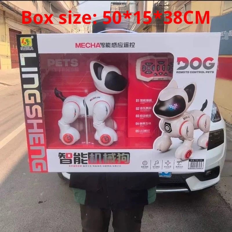 

Робот-собака с дистанционным управлением, перезаряжаемая интерактивная электронная игрушка с музыкой, программируемая развивающая игрушка для детей