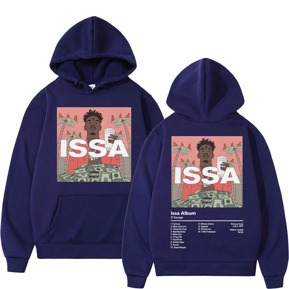 Rapper 21 Savage Music Album Graphic Hoodie Harajuku Hip Hop Oversized Hooded Sweatshirts Men's Women's Casual Fashion Pullovers
