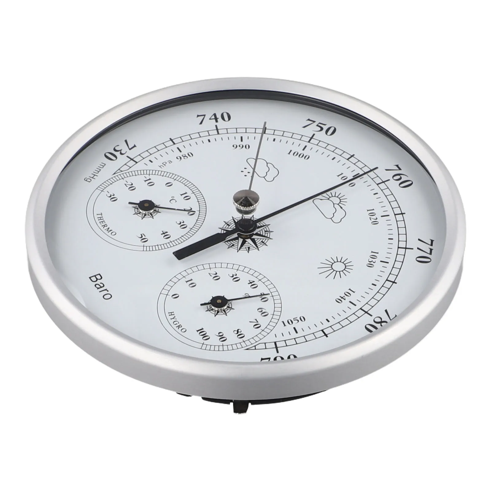 Алюминиевый термометр и гигрометр 130 мм, домашние инструменты, практичные аксессуары, точно чтение влажности, температура воздуха, давление