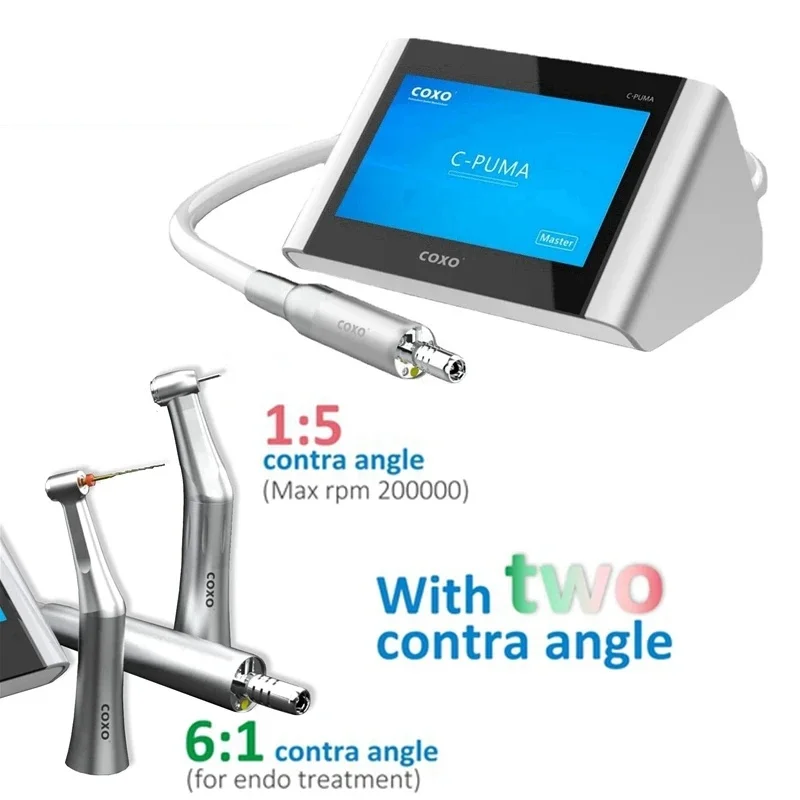 COXO 2 in 1 Dental Electric Motor Build in Endomotor with 1:5/6:1 Contra Angle Minimally Invasive Repair Dentistry Equipment