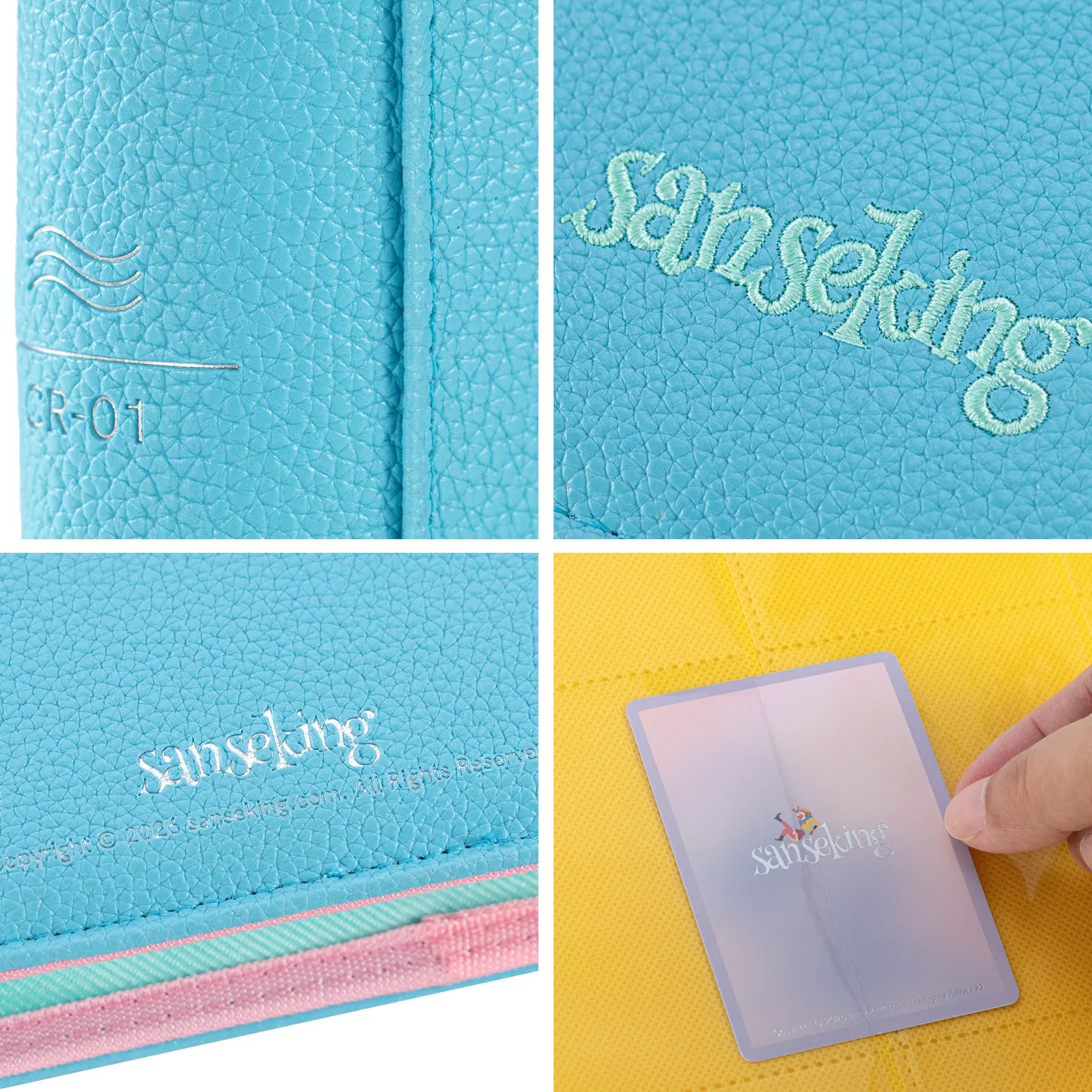 Sanseking Upgraded Blue 9-Pocket 360 Slots PU Leather Zipper Card Binder Album for Pokemon PTCG, Sports Trading Cards view 5
