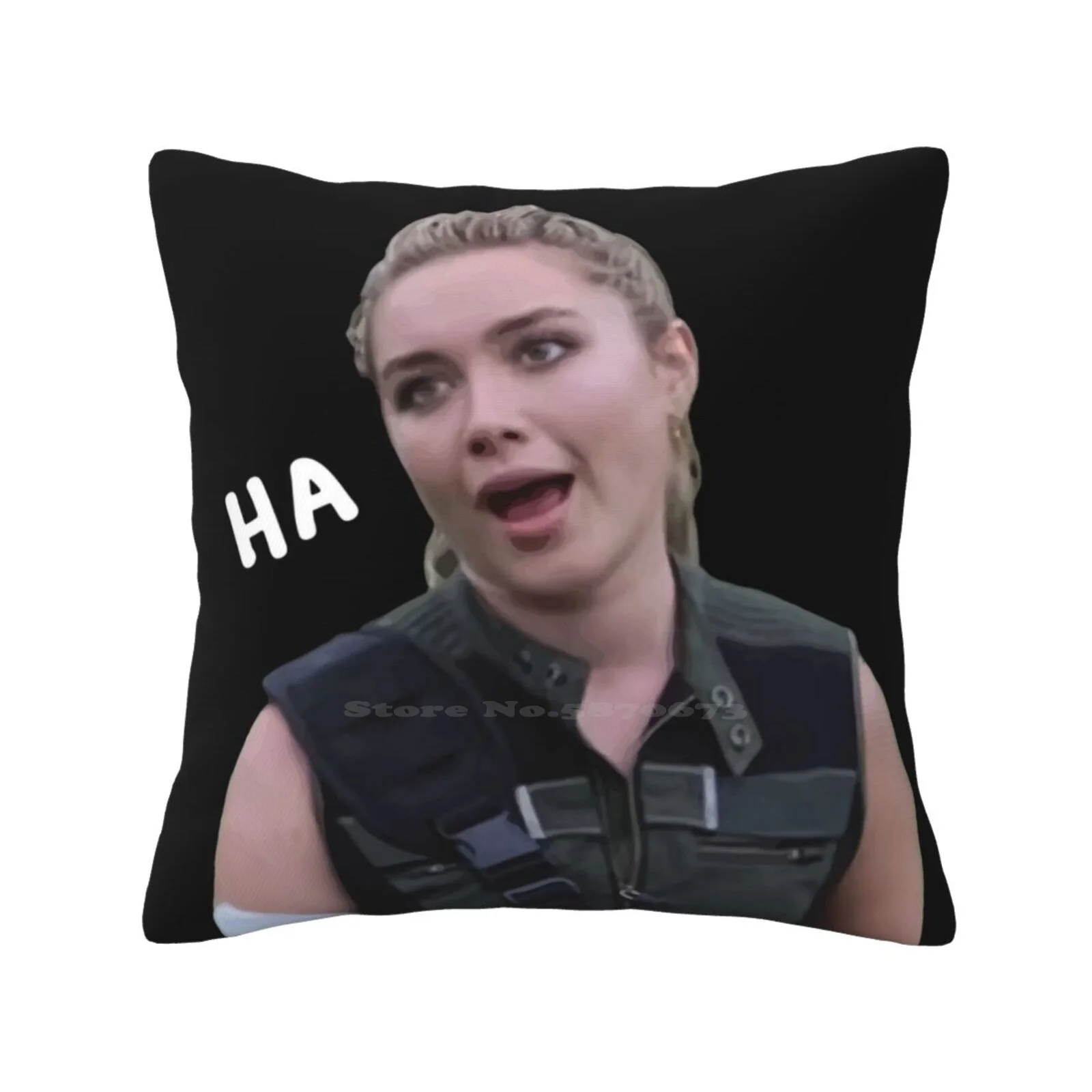 

Yelena Belova " Ha " Throw Cushion Pillow Cover Scarlett Johansson Natasha Romanoff Trending Yelena Belova Yelena Belova Cute