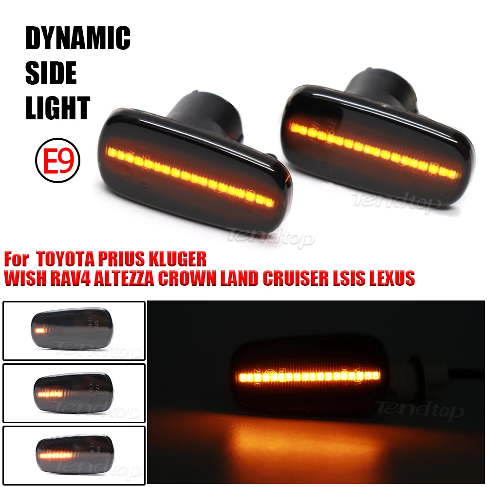 Dynamic LED Flashing Turn Signal Side Marker Lamp For Toyota Altezza Wish Land Cruiser 200 Prado 120 WiLL Cypha VS Prius 2 RAV4