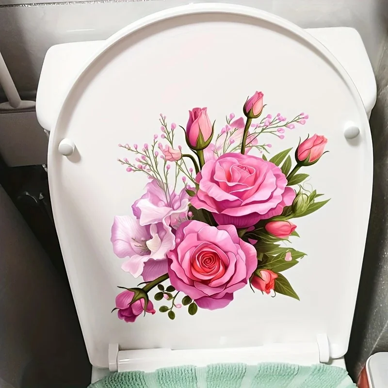 MT1458# Beautiful Rose Bouquet Stickers, Art Wall for Home, Cabinet, Door,Toilet,Decoration, Vinyl Car Decals
