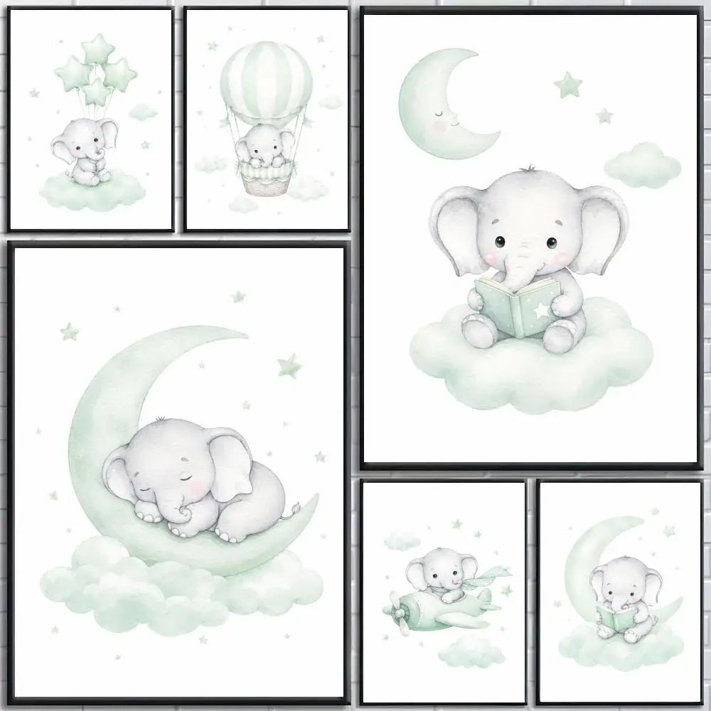Elephant Balloon Rainbow Poster High-definition posters, wall art for living room and home decor.