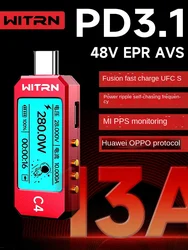 WITRN C4/C5 감지기, USB 전압 및 전류계 테스트, PD3.1 디코이 EPR 노화 활성화, 48V, 무료 배송