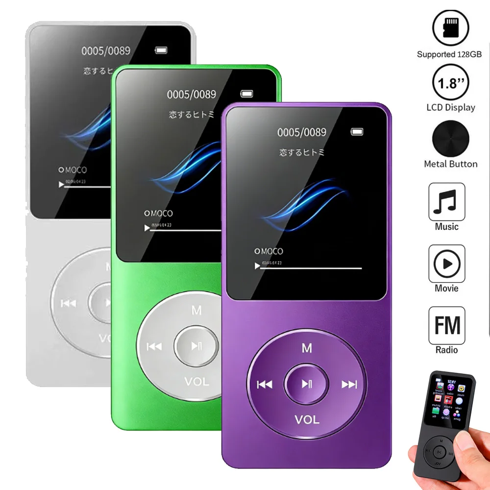 

1.8 inch Screen Bluetooth 5.0 Portable MP3 With LCD Digital Display MP3 Player Music Player Built-in Speaker FM Radio Recording