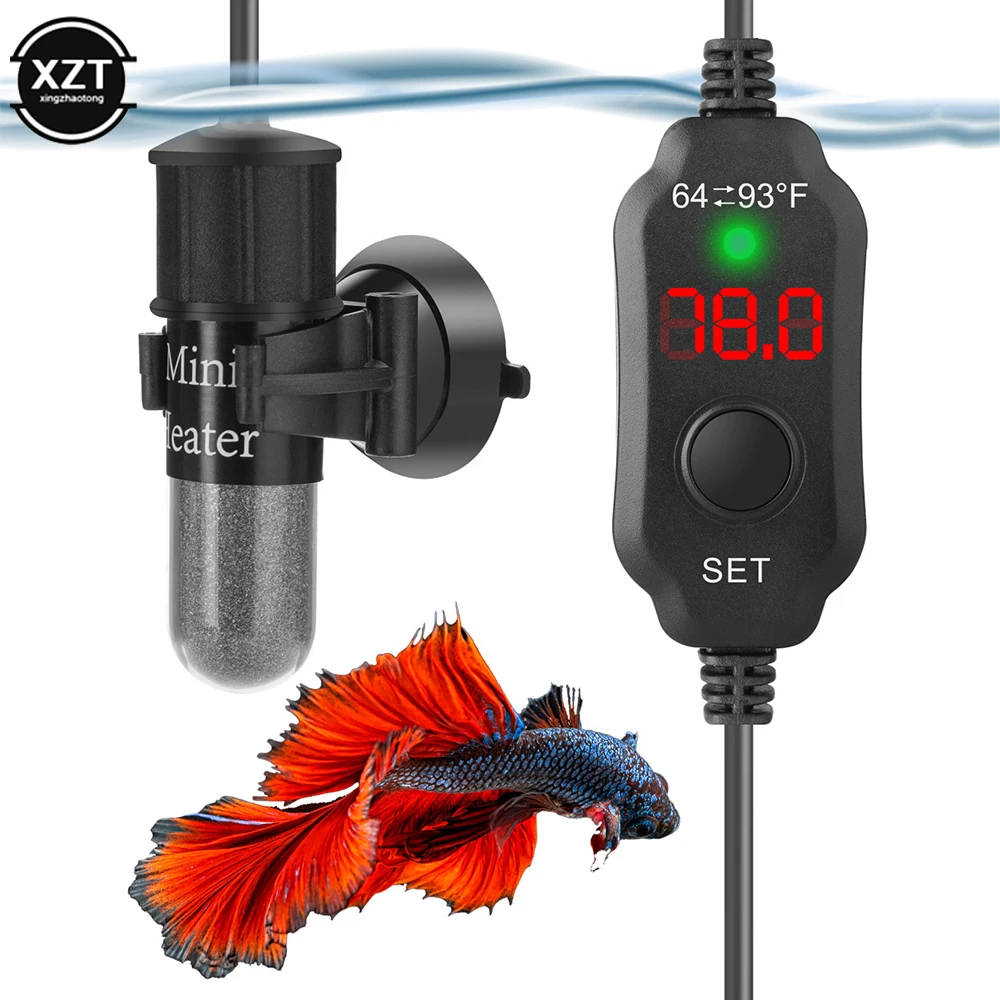 Mini USB Charging Aquarium heating rod Fish Tank Aquarium Heater Submersible Thermostat Heater Adjustable Temperature 18-34°C