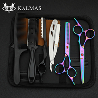 KALMAS Professional Hairdressing Scissors Barber Set 6.0 Hairdresser Hair Beauty Scissors Set Cutting Hair Thinning Salon Tools