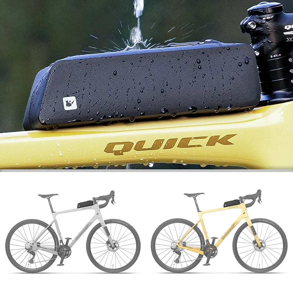 Rhinowalk Bike Top Tube Bag With Bolt Mounted & Strap Waterproof Aerodynamic Low Drag Fit For Mtb Road Bicycle Storage Pack