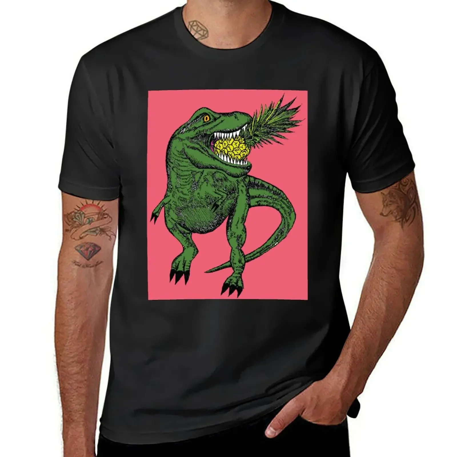 

Dinosaur Pineapple T-Shirt Aesthetic clothing plus size clothes shirts graphic tees slim fit t shirts for men