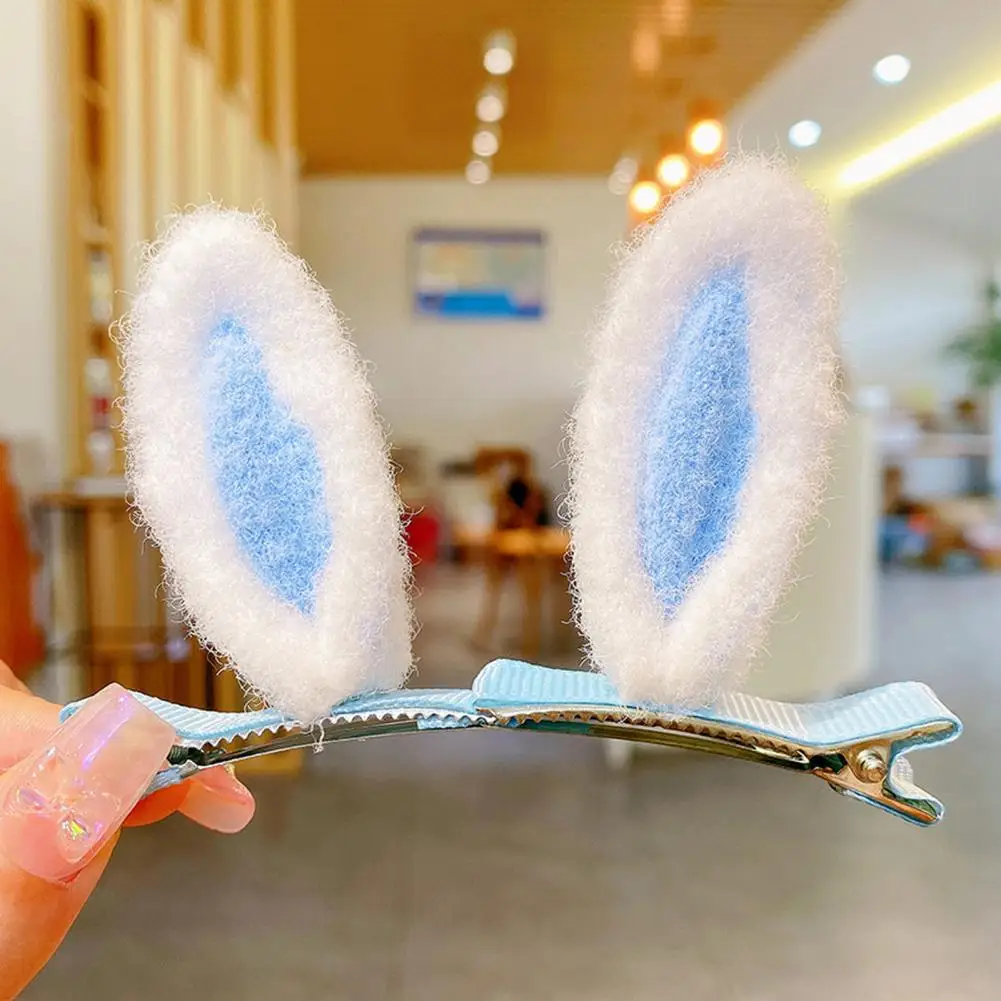 Stylish Rabbit Ear Hairpin Plush Rabbit Ear Hair Clips for Women Girls Bunny Ear Duckbill Barrettes for Photo Props Birthday
