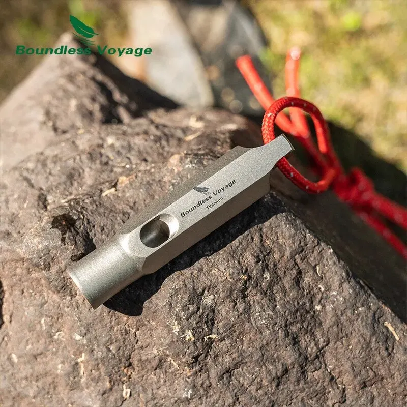 Boundless Voyage Titanium Whistle Emergency Survival Whistles with Lanyard Loud Coaches Training Sports Keychain Whistle