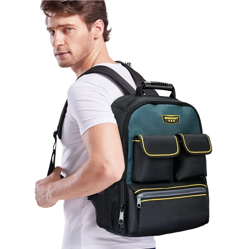 Repair Tool Bag Men's Shoulder Backpack Multifunctional Maintenance Canvas Suitcase Electricians  Holder Durable Portable