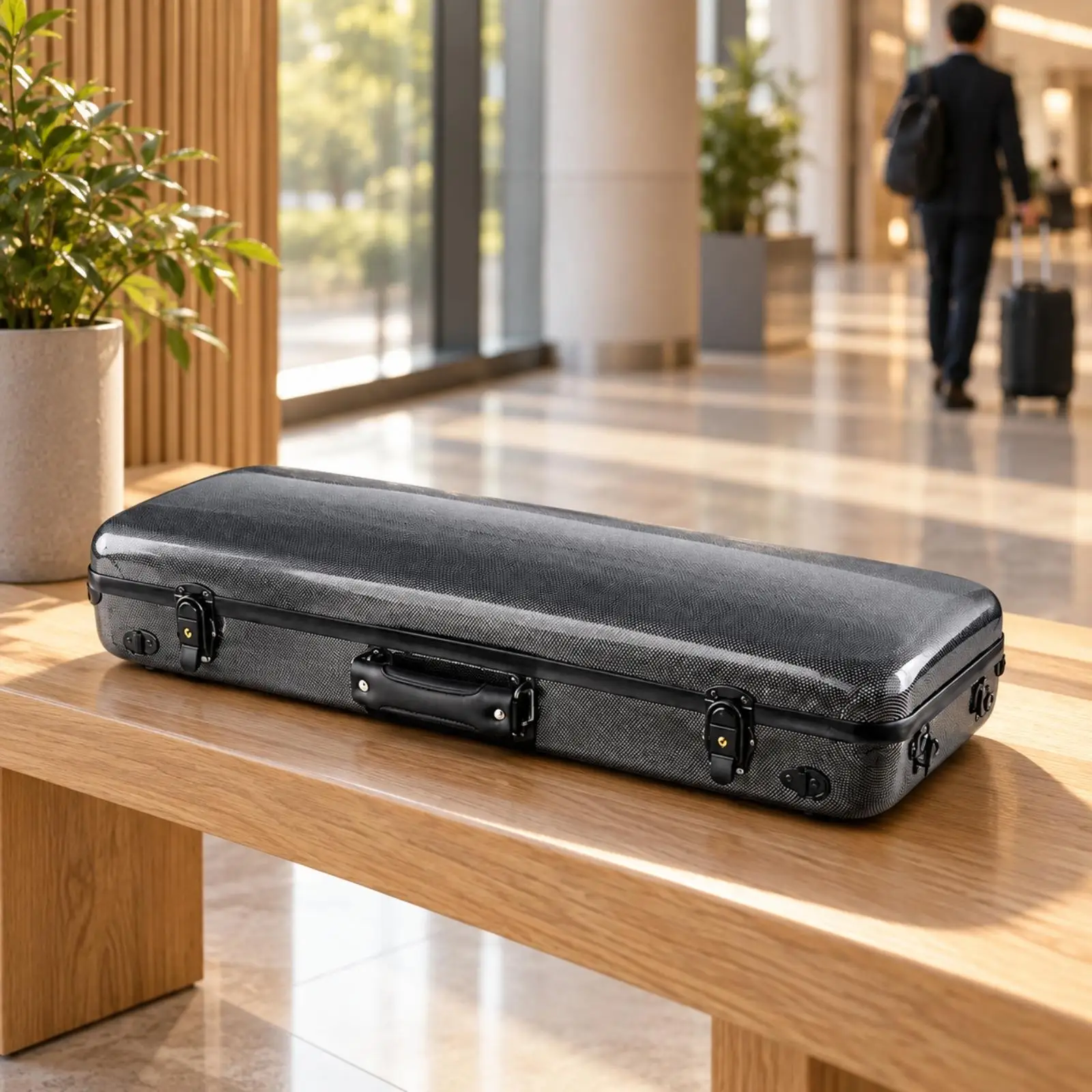 Carbon Fiber Violin Hard Case Waterproof Carbon-Fiber Violin Hard Case Impact-Resistant Lightweight for Musicians, Travel