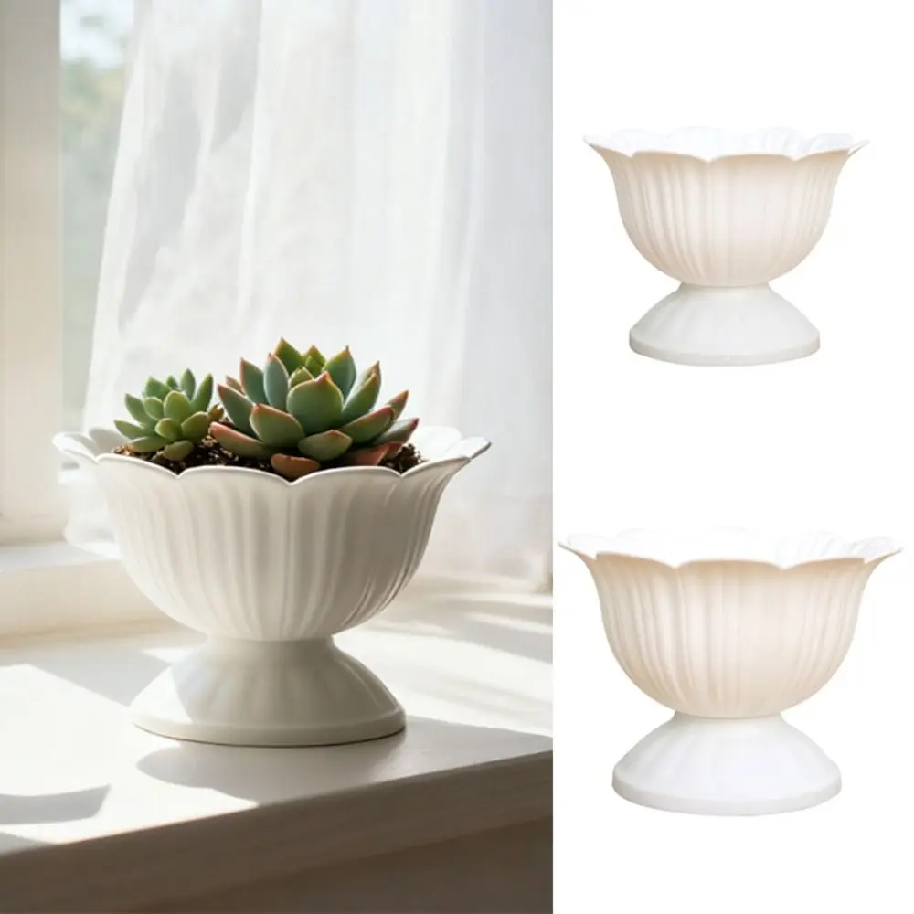 New White Roman Plant Pot Simple Art Flower Planter Decorative Desktop Vase Green Plant