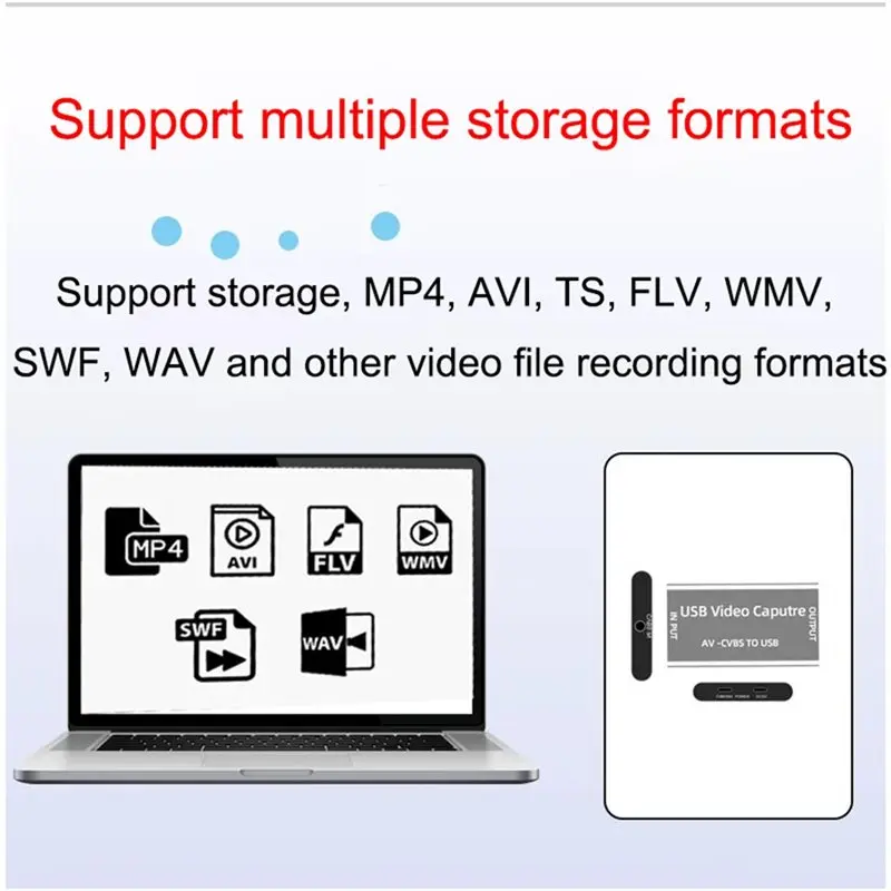 B27B USB For VHS To DVD Video Capture Card Audio Video Capture Adapter For Windows 11/10 Easy To Cap Use