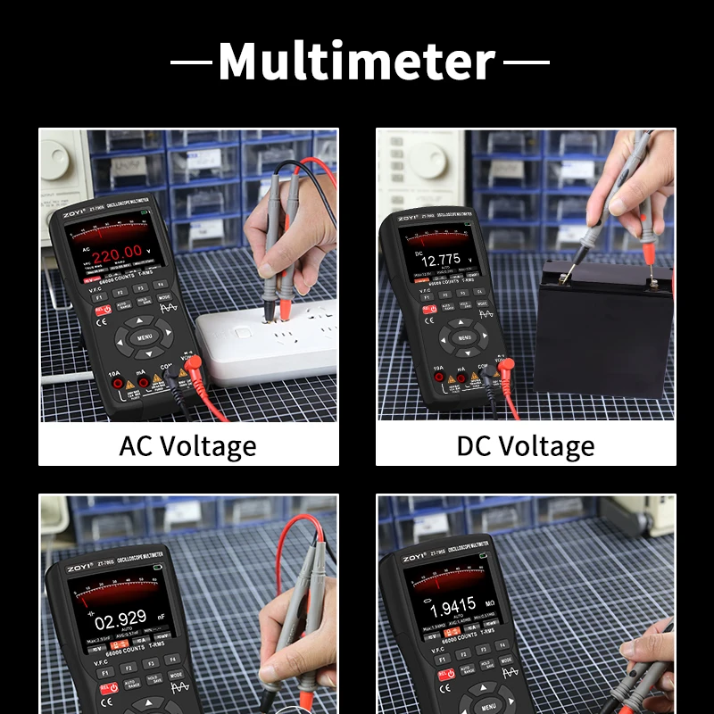 Auto-Oszilloskop-Multimeter ZOYI ZT-706S 3-in-1 True RMS Digitalmultimeter mit Signalgenerator für Fahrzeugreparatur – Detail 15