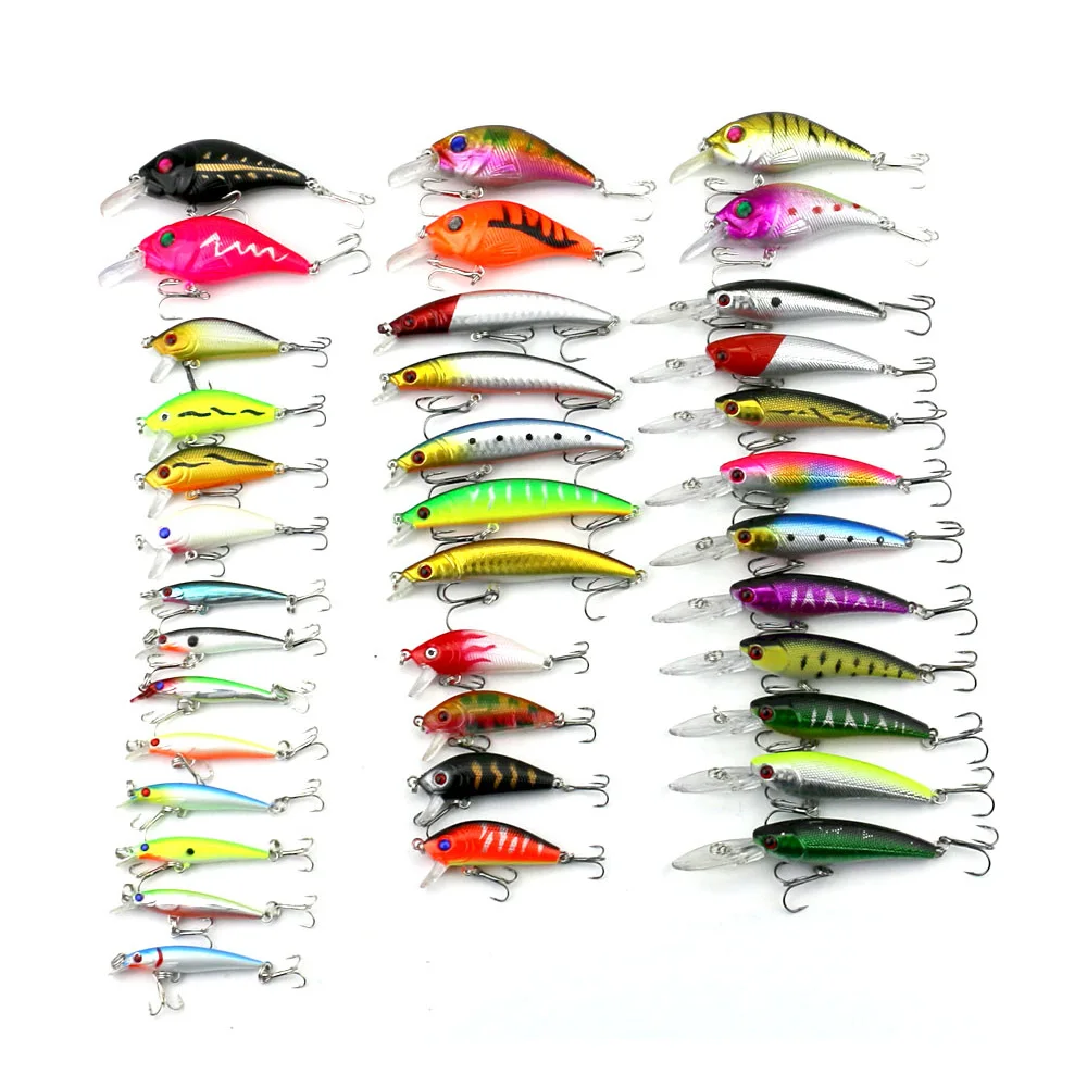 Mixed 37pcs Minnow Wobblers fishing baits Hard Bait Tackle fly fishing lure set