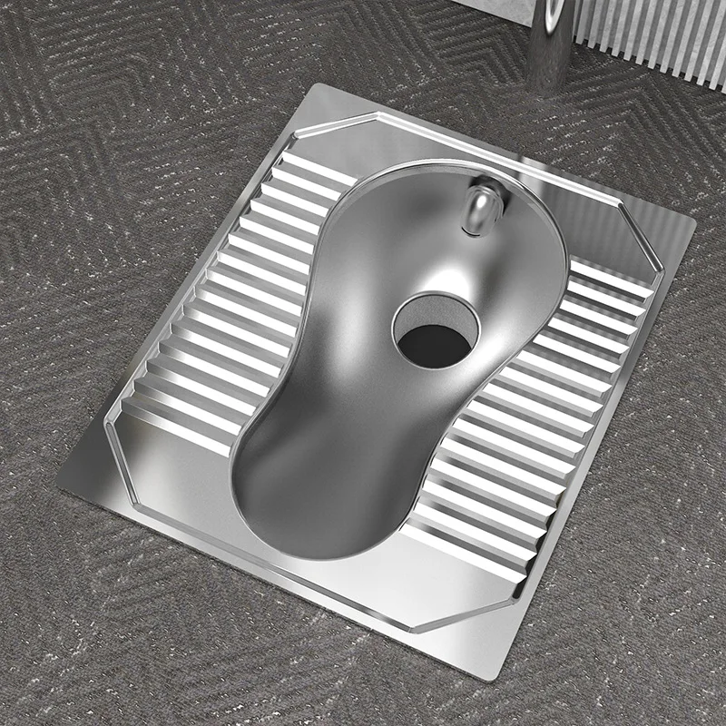 

Prison squatting toilet, school prison toilet, detention center with S-bend deodorant 304 stainless steel squatting pit