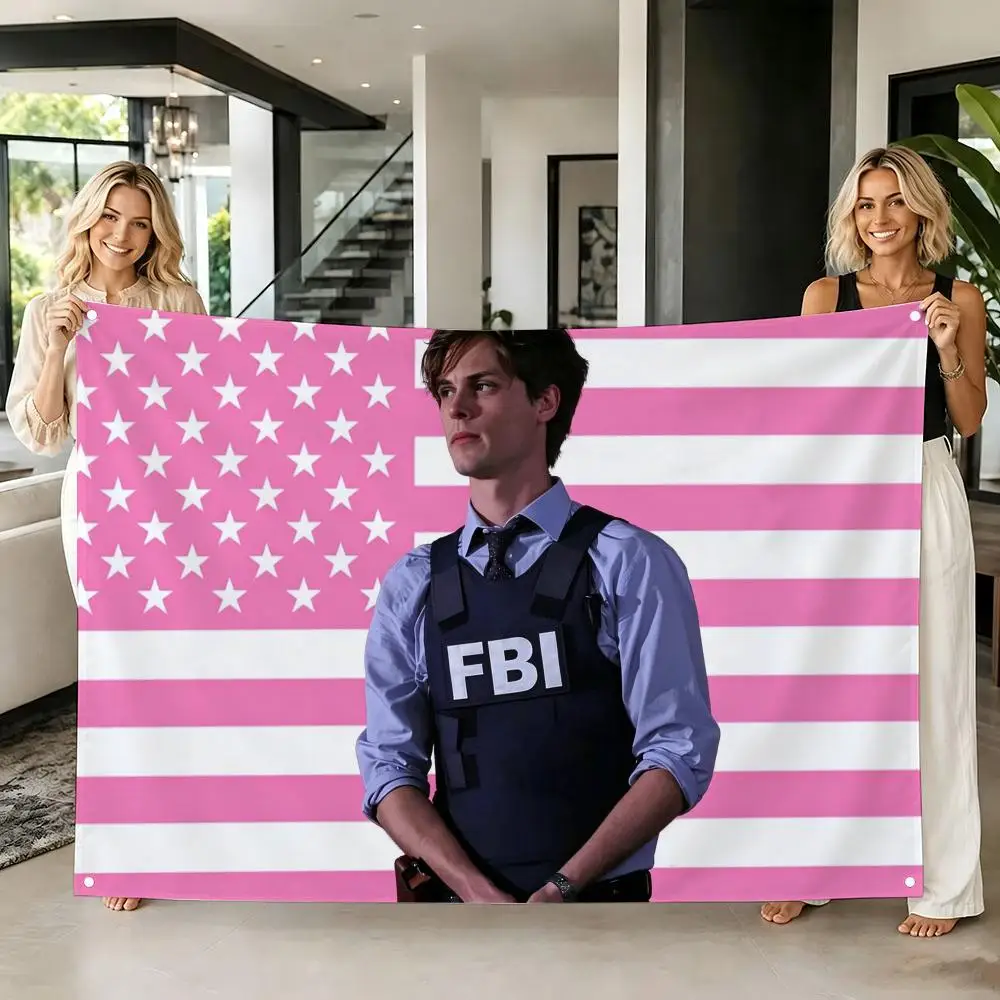 Matthew Gray Pink American Flags Tapestry Creative Pattern Photo Living Room Wall Art Party Outdoor Decor