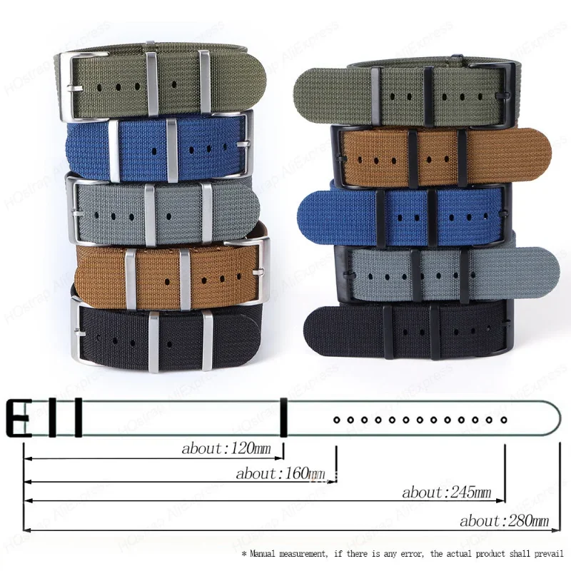 Solid Buckle Nylon Watch Band 18mm 22mm 20mm Universal Strap for Seiko Bracelet for Rolex Gaxye Watch 4 5 3 Watch Accessories