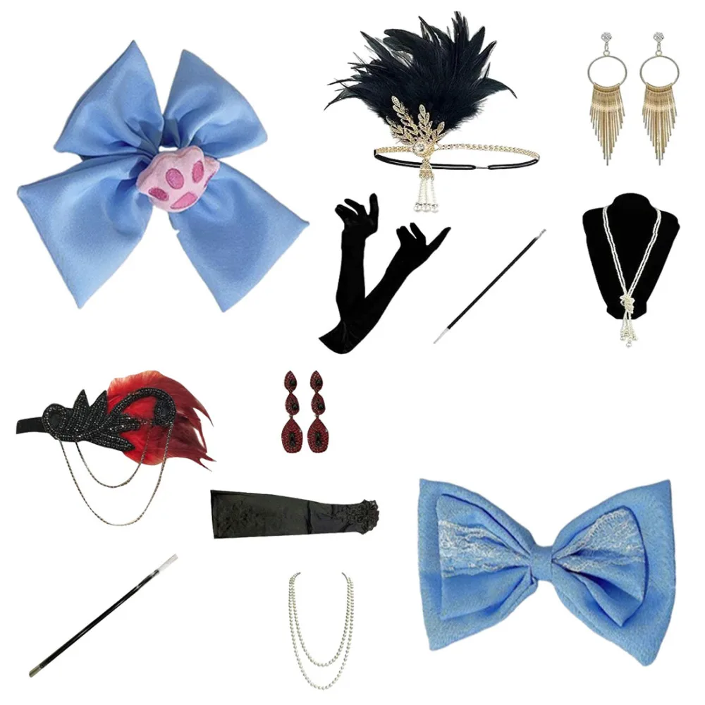 Fancy Dress Costume Accessories Set para Mulheres, Meias Mesh, Arco, Headwear, Orelhas de Gato, Roupas Cosplay, Outfit